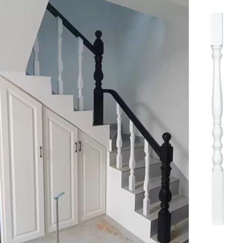 Geländer Treppengeländer Weiße Holzbaluster -Pfosten Bodenhalterung, Benutzerdefinierte Treppenspindeln Ersatz Durch Armaturen, Treppendecker Der Eingangsstraße Color : 10p