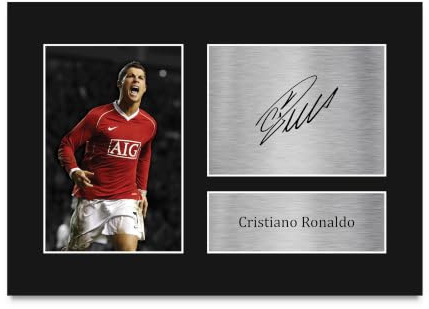 HWC Trading A4 Cristiano Ronaldo Geschenke Gedrucktes Signiertes Autogramm Foto für Fußball Anhänger and Fans - A4