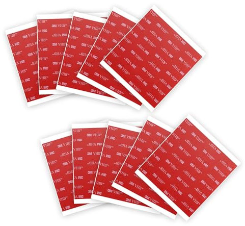 Cylocrya VHB - Almohadillas Adhesivas De Doble Cara Extra Fuerte De Espuma Acrílica Cuadrados, Resistente al Agua y Altas Temperaturas, para Automóviles, Espuma Acrílica (50 mm x 50 mm, 10 Piezas)