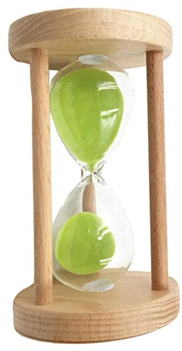 EHJRE , Sablier en Bois 6 Minutes/8 Minutes/12 Minutes/20 Minutes/25 Minutes, Horloge pour Salle de Jeux, Vert, 8min