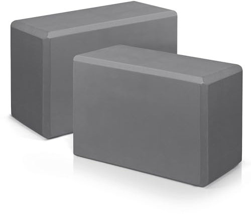 Yoga-Blöcke Klötze, Yoga Zubehör, 22,9 x 15,2 x 7,6 cm, Grau, 2 Stück