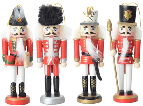 ABOOFAN 4pcs Nutcracker Ornaments Christmas Decorations Baubles Xmas Tree Centerpiece