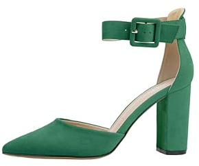 Rio Fiore Scarpe con Tacco, Décolleté Donna, Nere/Bianche/Verde/Rosa/Blu/Lila/Beige/Menta/Fucsia/Rosso, 8.5 cm Tacco Largo, Slingback, Ecopelle/Ecopelle Scamosciato, Cinturino sul Retro, 2062A