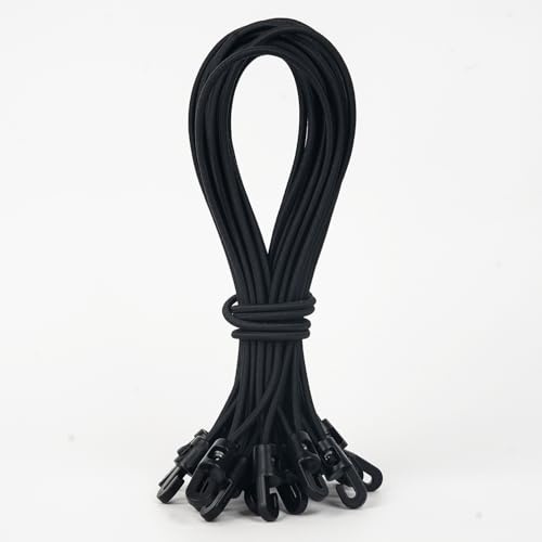 26 pcs 25cm/10 Inch bungee cords with hooks,short bungee cords with hooks,heavy duty bungee cords with hooks,small bungee cords with hooks,Small Tarpaulin Hooks (Black)