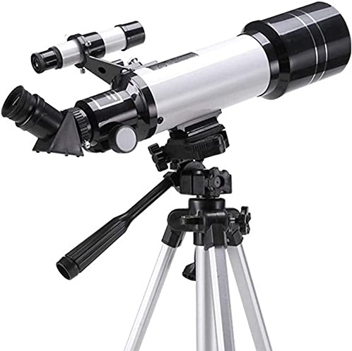 ZHANGYON Refraktor-Teleskop, Teleskop für Kinder und Erwachsene, Astronomie-Anfänger, 70-mm-Teleskope, 700 mm Brennweite, 120-fache Vergrößerung, Refraktor-Teleskope, weiß