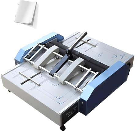 DOJOEUU Grapadora y plegadora eléctrica para Libros de Papel, máquina de encuadernación automática con grapado y encuadernación en Caballete, Ajuste automático, 5 Posiciones de Clavos
