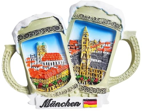 Magnete da frigorifero con Monaco di Baviera, souvenir da viaggio, decorazione 3D magnetica