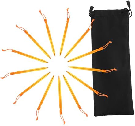 VANZACK 15stücke Aluminium Zeltheringe Mit Zugseil Robuste Und Langlebige Heringe Für Camping Backpacking Und Outdoor-aktivitäten Mit Tragetasche