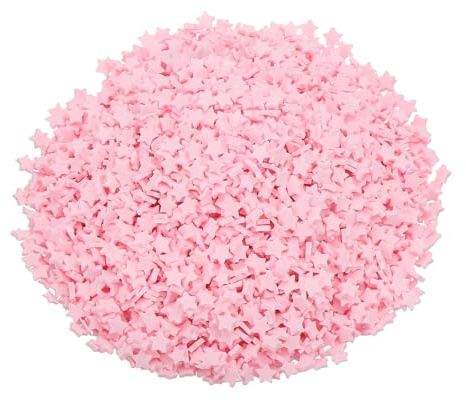 sourcing map Fake Sprinkles, 100G Star Resin Fake Candy Sugar Faux Sprinkles Polymer Clay Slices for Nail Art DIY Crafts Cake Dessert Phone Case Shaker Card Filler, Pink