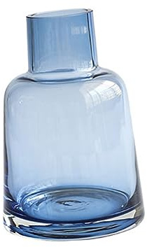 Kichvoe Jarrón de Cristal Decorativo Florero Creativo Gris Azulado Tamaño Pequeño Vidrio para Hogar Oficina Arreglo Floral Moderno Elegante 1 Unidad