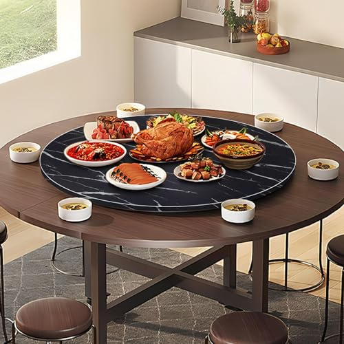 Plato llano giratorio de madera de 360º, redondo de 50 a 100 cm, para compartir fácilmente los alimentos, perfecto para mesas de comedor, entretenimiento y comidas familiares