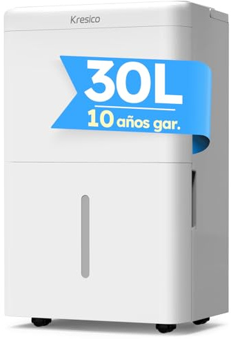 Deshumidificador 30L/día, Deshumificadores de humedad, Cobertura 245m³/90m² desumidifador, Deshumidificador silencioso electrico con Temporizador, Depósito extraíble