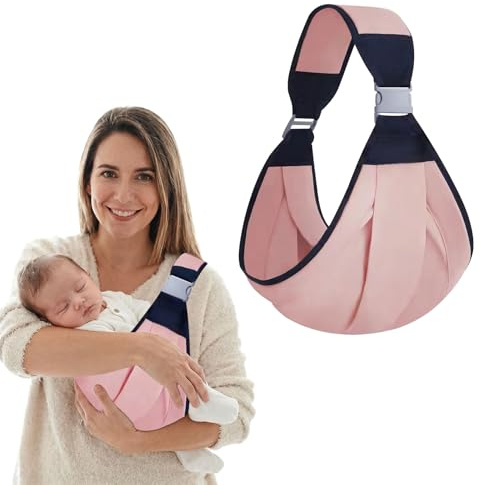 Baby Carrier with Adjustable Sling Baby Sling Carrier Toddler Carrier Toddler Sling Carrier Baby Child Carrier Slings for Daily Outings, Hiking, and Hands-Free Parenting(Pink)