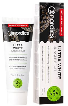 Repair Zahnpasta | Ultra White | Whitening mit Aktivkohle | PVP-Technologie | künstlichen Zahnschmelz Hydroxylapatit & Bromelain | ohne Fluor | 75 ml | Nordics