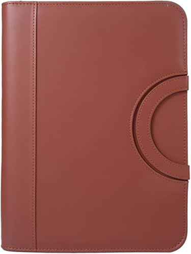 UZAMIRLEX A4 Padfolio Portfolio Binder, Office Conference Portfolio Binder A4 Zipper with Calculator Multicolor 33.9x24.9cm(Brown)