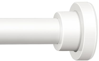 ENJOYBASICS Extendable Curtain Poles Shower Curtain Rod 81-137cm Tension Pole No Drilling, Never Rust Non-Slip Telescopic Pole for Clothes, Shower Curtain Rail for Bathroom, Closet, Window, White
