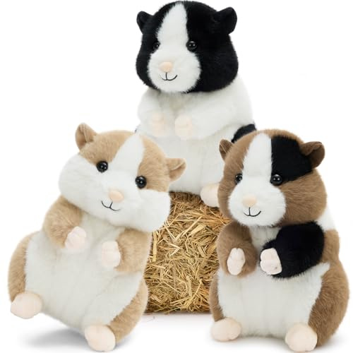 MorisMos 3 stücke süß Hamster Kuscheltier Set, 20cm hoch weich Hamster plüschtier stofftier Puppe Spielzeug, Geburtstag Weihnachten Geschenk Kinder Baby