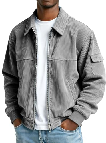 Sudaderas de pana para hombre con cremallera completa, chaqueta de forro polar, camisas para hombre con cuello mao, chaquetas cálidas de invierno de gran tamaño, sudadera de manga larga con textura de