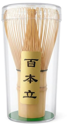 Bamboo Matcha Whisk Set (Chasen) – Traditional Bamboo Whisk for Matcha Tea Ceremony – Handcrafted 100-Prong Chasen for Smooth, Creamy Foam – Authentic Tools & Accessories