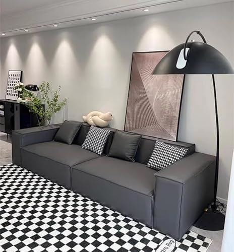 KIBONCY Nordisches Technologie-Stoffsofa Wohnzimmer kleine Wohnung modern schlicht geradlinig Katzenkratz-Leder Dreisitzer-Sofa(2.2m)