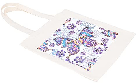 Omquot Gör-det-själv Rhinestones Målarväska med Handtag Verktygsset för Familjetid och Nöje, Stor återanvändbar Diamantmålarväska för Shopping, Resor, Arbete, Skola (BB025)