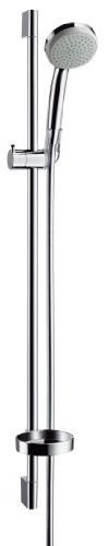 hansgrohe Croma 100 Set de douche 1 jet avec barre Unica'C 90 cm et porte-savon, chromé, 27724000