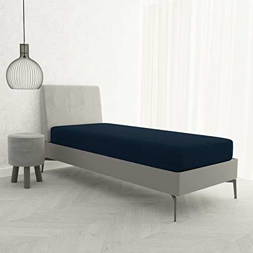 Italian Bed Linen ki-atreve von Matthew Bosio Klinge unter Ecken mit individuellen Marineblau 90 x 200 cm