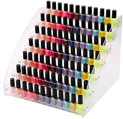 7 Tiers Essential Oils Nail Polish Rack Acrylic Lipstick Holder Display Stands Dropper Bottle Organizers Wide Tall Dresser Balls Commodity Goods Shelf for Store Shop Countertop Checkout Counter Case