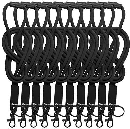 Tarifold Es 200547 – Cordón de Cuello para Tarjetas de Identificación, Llaves- Extra Suave, color Negro- 10 unidades