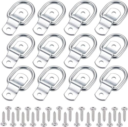 12x Zurrösen für Anhänger I D Ringe I Augplatten mit Ösen I Edelstahl I Planenösen I D-Ring