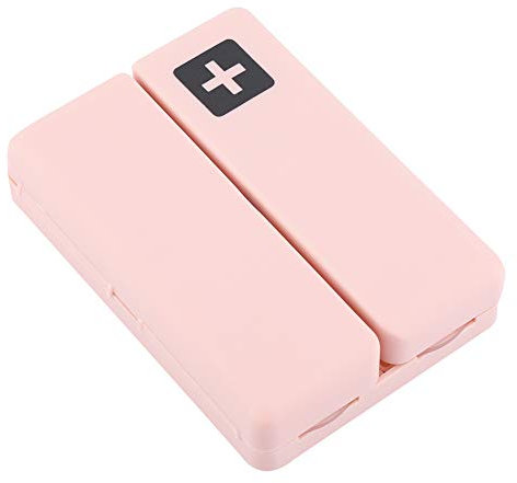 Tragbare Pillendose Magnetische Pillendose Faltbarer Medizinkoffer Organizer mit 7 Fächern Zur Aufbewahrung von Vitamin Fischöl(Rosa)