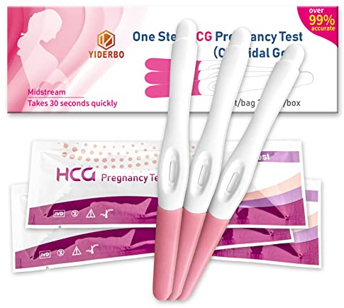 HCG Pregnancy Tests Early Detection Home Test, Woman Individually Sealed 1 Test/Bag 3 Tests/Box Early Pregnancy Home Detection HCG Pregnancy Tests Kit