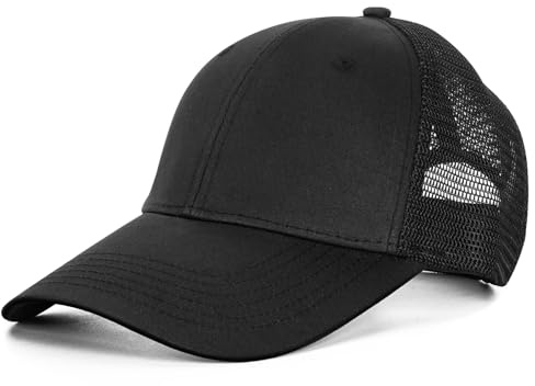 dowskwx Cappellino da Baseball Unisex Cappello Uomo Estivo Traspirante Regolabile Snapback Berretto da Sole Sportivo Mesh Cappellino con Visiera (Nero)