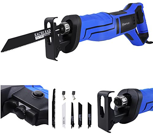 Corded Reciprocating Saw, 0-2800RPM Variable Speed, Cutting Electric Saw, 5 Saw Blades Wood/Metal/PVC Pile Cutting Electric Saw with Orbital Cutting Switch