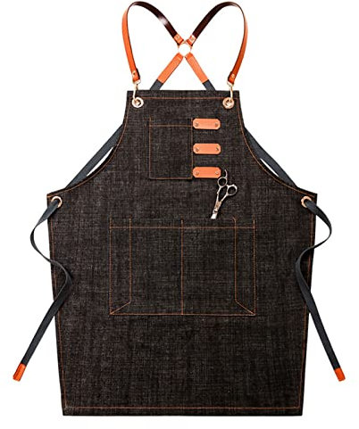 BATTTX Arbeiter Werkzeug Tool Schürze Canvas Einstellbare Arbeitsschürze Mit Großen Taschen for Ingenieure Tischler Handwerker Fit for Küche, Garten, Keramik, Handwerk Werkstatt, Garage