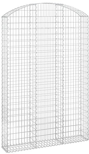 vidaXL Gabion bågformad 150x30x220/240 cm galvaniserat järn, gabionkorg, stenmur, gabionmur, gabionkorgar, stenmurar, gabionvägg