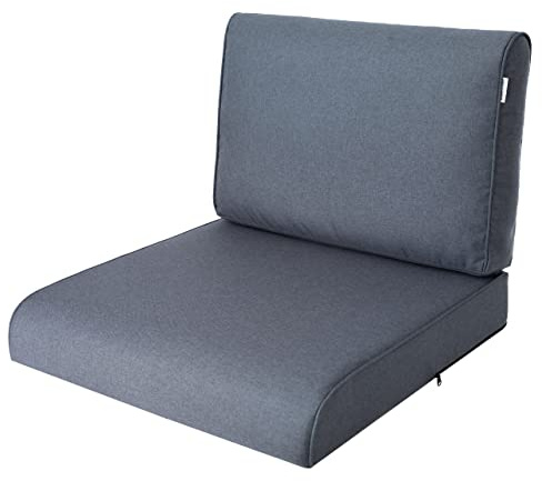 HOBBYGARDEN, Cojín de ratán, cojín para palés, exterior/interior, muebles de jardín, columpio de hollywood, cojín de asiento, cojín de asiento, azul marino, tamaño 2: 60 x 60 cm