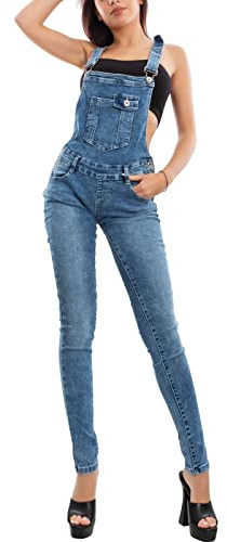 Toocool Salopette Jeans Donna Overall Tuta Intera Jumpsuit Pantaloni XM-987