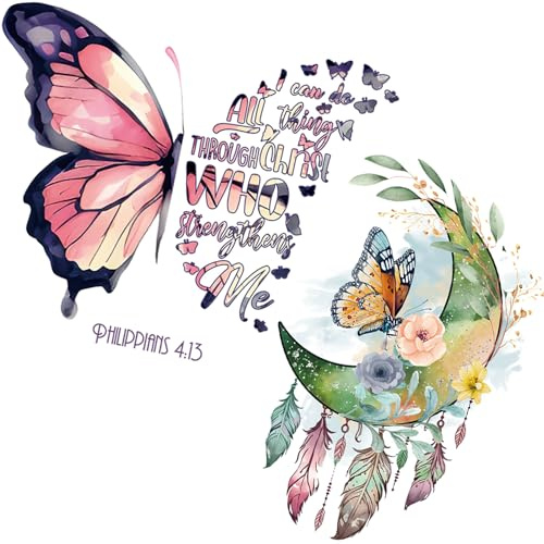 Arawat Schmetterlinge Wandtattoo Traumfänger Schmetterling Wandaufkleber Schlafzimmer Wohnzimmer Bad Küche Dekor Wanddekoration Kinderzimmer Wohnkultur Babyzimmer Wandtattoo Wandbilder für Tür Möbel