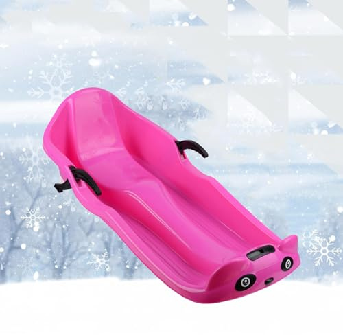 Plastic Snow Sled -Children's Double Sled, Plastic Sled, Sled with Backrest, Double Armrest Brake Sled