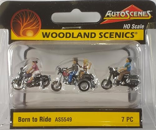Woodland Scenics AS5549 Motorcyclist Motorcycle Trike Chopper Figures Track H0 HO 1:87