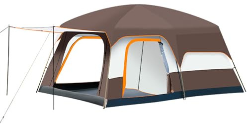 Jemora Luxuszelte für Camping, großes Familienzelt mit Zimmern für 4–12 Personen, wasserdichtes Design mit Zwei Schlafzimmern und einem Wohnzimmer