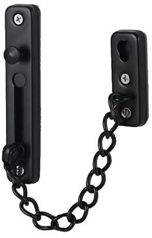 Türkette Türsicherungskette Sicherheitskette Tür Schloss mit Schrauben und Kratzschutz matt schwarz