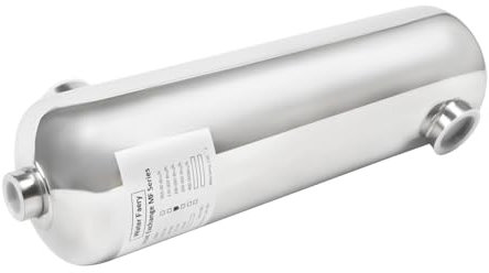 60KW Edelstahl Schwimmbadheizer, Edelstahl Schwimmbad Wärmetauscher mit Konstante Temperatur,Pool Wasserdurchfluss 250L/min,Warmwasserdurchfluss 30L/min,485 x 134 mm (L x Φ)