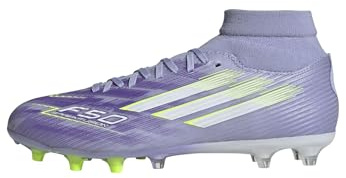 adidas Damen F50 SPARKFUSION League W Mid Firm Ground/Artificial Ground Football Boots, Violet Tone/Lucid Lemon/Purple Rush, 40 EU