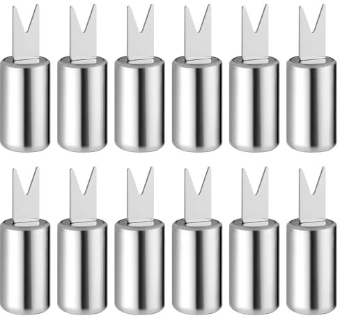 ETUCYNG Porta pannocchie, Porta mais per pannocchie | Spiedini di mais da 12 pezzi con comoda impugnatura,Forchette per spiedini di mais, clip portatile per pannocchie di mais antiruggine per