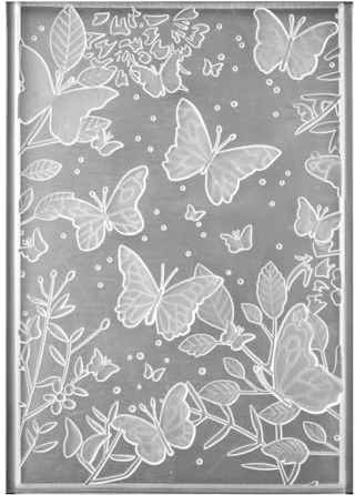 Breeshy 3D-Prägefolder, Prägeschablone mit Strukturiertem Blumenblatt und Schmetterling, Zur Kartengestaltung, Scrapbook- und Papierbasteln