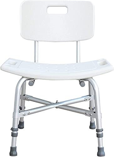 Sedile da bagno regolabile in altezza per anziani con schienale e piedini antiscivolo, sgabello da bagno per vasca da bagno e panca da doccia