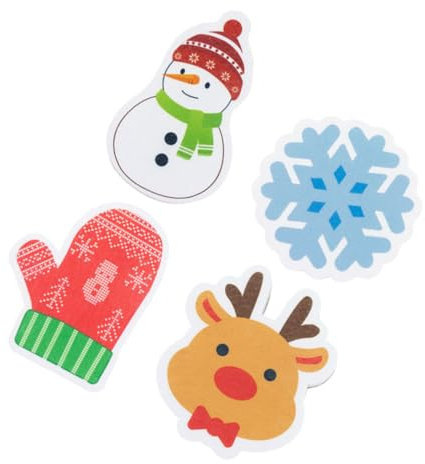 DECHOUS 4stücke Lustige Spül-schwämme Für Geschirr Wiederverwendbare Reinigungsschwämme Für Küche Festlichen Designs Schneemann Handschuh Rentier Schneeflocke Für Weihnachtszeit