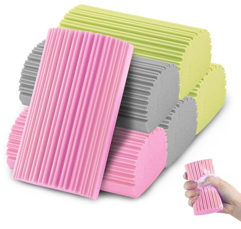 6pcs plumero húmedo esponja mágica borrador esponja reutilizable limpieza hogar herramienta cepillo polvo herramientas para la limpieza de platos zócalos (3 colores)